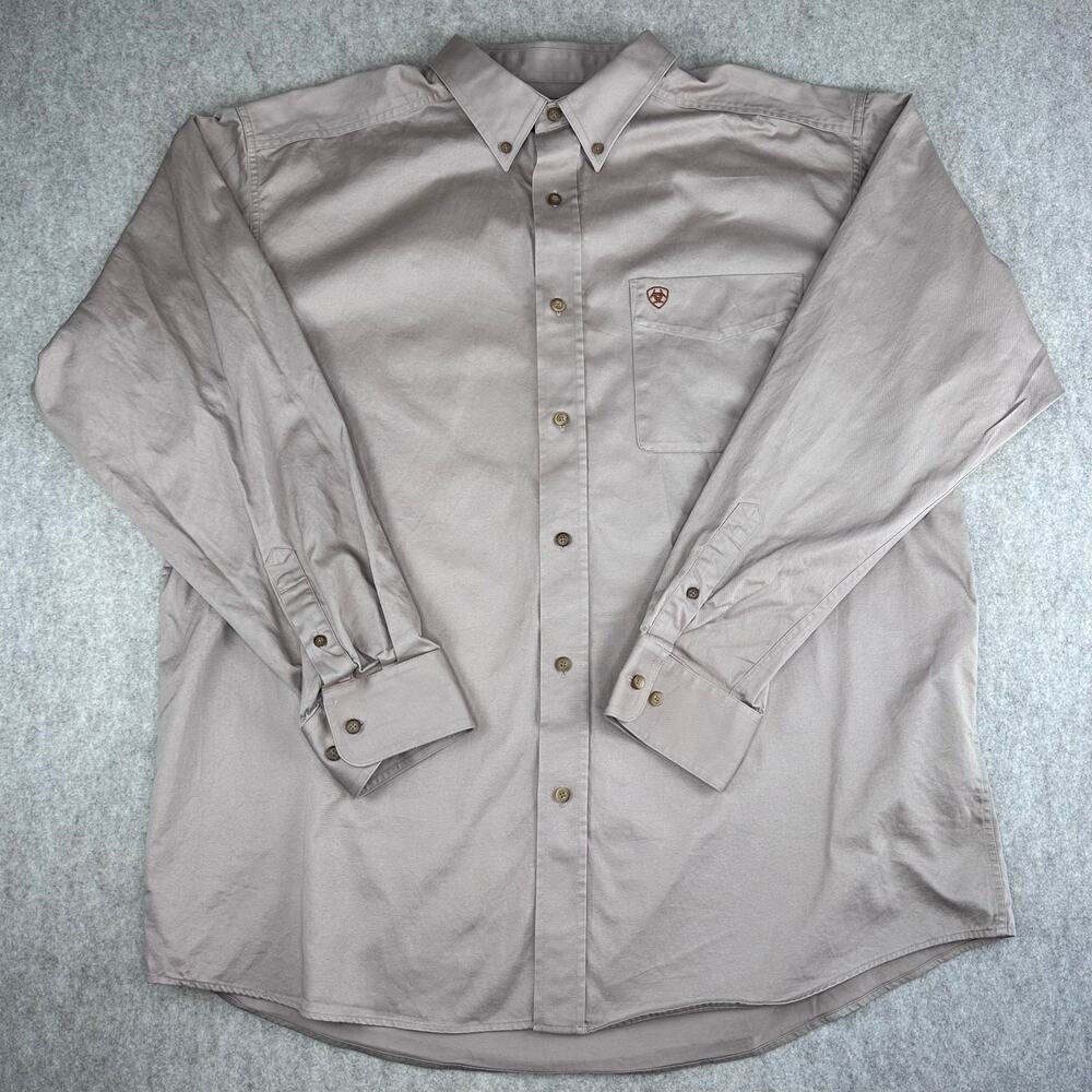 Ariat Thick Cotton Tan Men’s XL Button Up Shirt